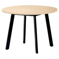 ニシキ工業 UMミーティングテーブル 天板サイズΦ1000 ライトオーク×ブラック UMB1000RLO 1台 【メーカー直送/車上渡し】(お客様組立)