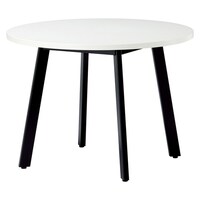 ニシキ工業 UMミーティングテーブル 天板サイズΦ1000 オフホワイト×ブラック UMB1000ROW 1台 【メーカー直送/車上渡し】(お客様組立)