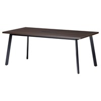 ニシキ工業 UMミーティングテーブル 幅1800×奥行900 ダークウッド×ブラック ワイヤリングBOX付 UMB1890KWDW 1台 【メーカー直送/車上渡し】(お客様組立)