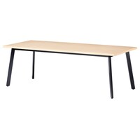 ニシキ工業 UMミーティングテーブル 幅2400×奥行1200 ライトオーク×ブラック UMB2412KLO 1台 【メーカー直送/車上渡し】(お客様組立)