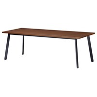 ニシキ工業 UMミーティングテーブル 幅2400×奥行1200 ウォールナット×ブラック UMB2412KWN 1台 【メーカー直送/車上渡し】(お客様組立)