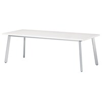 ニシキ工業 UMミーティングテーブル 幅2400×奥行1200 オフホワイト×シルバー UMS2412KOW 1台 【メーカー直送/車上渡し】(お客様組立)