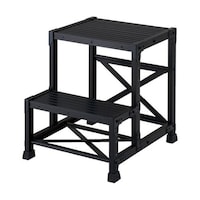 アズワン 作業用踏台 アルミ製・高強度タイプ 2段 ブラック TSF256BK