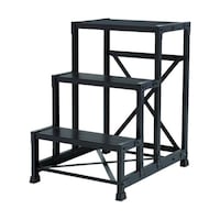 アズワン 作業用踏台 アルミ製・高強度タイプ 3段 ブラック TSF369BK