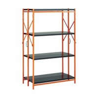 アズワン ワンタッチラック W915X450XH1368 4段 黒Xオレンジ TR5344BK