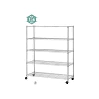 店研創意(ストア・エキスプレス) ローコストワイヤーラックW90×D45×H156cm 5段 キャスター付き 6166151