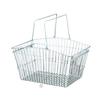 店研創意(ストア・エキスプレス) スチール製 買物カゴ 1セット(5個入) 6138091