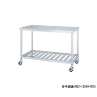 シンコー ステンレス作業台 スノコ棚 キャスター付 WSC6045U75