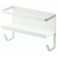 山崎実業 ホースホルダー付き洗濯機横マグネットラック プレート ホワイト 4771