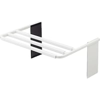 山崎実業 マグネット伸縮洗濯機バスタオルハンガー プレート ホワイト 4875