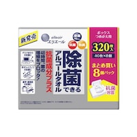 大王製紙 エリエール 除菌できるアルコールタオル 抗菌成分プラスボックス 詰め替え用 40枚×8個パック 65899196