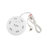 朝日電器 AC100V/14Ax2m タップ(6口/USBポート/雷サージ) EA815GN46A