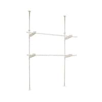 ベストコ 窓枠でたっぷり干せるつっぱり物干し ライトグレー NY284