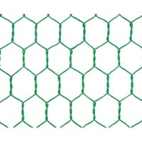 ハイロジック ビニール亀甲金網 グリーン 線径0.6mm(#23)×幅910mm×長さ30m 00956401