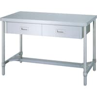 シンコー シンコー ステンレス作業台片面引出付(H枠タイプ・SUS430) 1800×900×800 WDH18090 1台