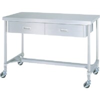 シンコー シンコー ステンレス(SUS304)作業台片面引出付H枠キャスター付 φ75ウレタン車 1200×450×800 WDHNC12045U75 1台