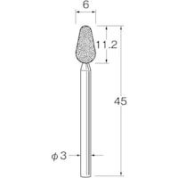 リューター リューター 軸付電着ボラゾン砥石N1860 N1860 1袋(1本)