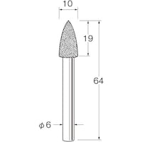 リューター リューター 軸付電着ボラゾン砥石N2410 N2410 1袋(1本)