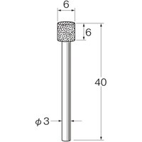 リューター リューター ハイメタルボンド軸付ボラゾン砥石(ハンドグラインダー用) N9106 1袋(1本)