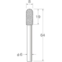 リューター リューター 軸付電着ボラゾン砥石N2208 N2208 1袋(1本)