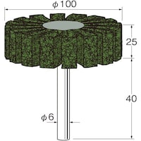 リューター リューター スポンジサンダー外径(mm):100粒度(#):400軸長(mm):40 S2254 1袋(1本)