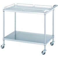 シンコー シンコー ステンレスワゴン(SUS304・ガード付)天地2段タイプ φ75導電ナイロン車 750×450×800 MN207545800NE75SH 1台