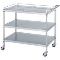 シンコー シンコー ステンレスワゴン(SUS304・ガード付)天地3段タイプ ガード:1段分 φ75ウレタン車 750×600×800 MN127560U75 1台