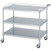 シンコー シンコー ステンレスワゴン(SUS430・ガード付)天地3段タイプ ガード:天板のみ φ75導電ナイロン車 900×600×800 M129060800NE75SH 1台