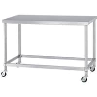 シンコー シンコー ステンレス(SUS304)作業台四方枠キャスター付 φ100ナイロン車 1200×750×800 WZNC12075N100 1台