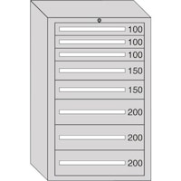 大阪製罐 OS デラックス重量キャビネット 間口811×奥行557×高さ1281mm(ライトグレー) DX1208G 1台