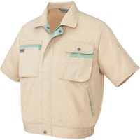 アイトス アイトス 半袖ブルゾン(男女兼用) ライトベージュ×グリーン 6L 53210026L 1着