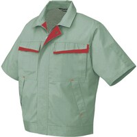 アイトス アイトス 半袖ブルゾン(配色)(男女兼用) アースグリーン×ワインレッド 3L 55710053L 1着