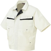 アイトス アイトス 半袖ブルゾン(配色)(男女兼用) アイボリー×ディープネイビー L 5571001L 1着