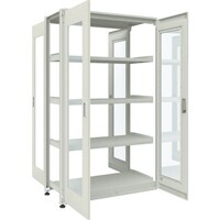 トラスコ中山 TRUSCO M3型ユニット中量棚 両面タイプ 両開きアクリル扉 H2100XW1200 連結 M3WU7465AB 1台