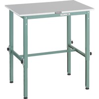 トラスコ中山 TRUSCO 軽荷重作業台高さ調節式(150kg)RAEM2型 RoHS2対応天板 900X750XH650ー950 グリーン色 RAEM20975 1台