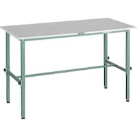 トラスコ中山 TRUSCO 軽荷重作業台高さ調節式(150kg)RAEM2型 RoHS2対応天板 1500X600XH650ー950 グリーン色 RAEM21560 1台