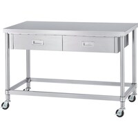 シンコー シンコー ステンレス(SUS304)作業台片面引出付四方枠キャスター付 φ100ウレタン車 1800×450×800 WDZNC18045U100 1台
