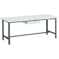 トラスコ中山 TRUSCO 軽荷重作業台(300kg)AE型 1800X750XH740 薄型1段引出し付 ダークグレー色 AE1800UDC1DG 1台