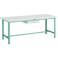 トラスコ中山 TRUSCO 軽荷重作業台(300kg)AE型 1800X750XH740 薄型1段引出し付 ヤンググリーン色 AE1800UDC1YG 1台