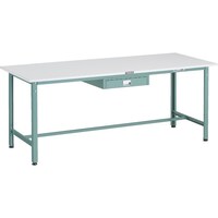 トラスコ中山 TRUSCO 軽荷重作業台(300kg)AE型 1800X750XH740 薄型1段引出し付 グリーン色 AE1800UDC1 1S(1台)