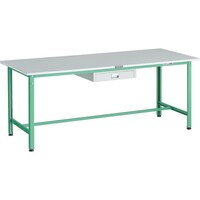 トラスコ中山 TRUSCO 軽荷重作業台(300kg)AE型 1800X750XH740 薄型1段引出し付 ヤンググリーン色 RAE1800UDC1YG 1台