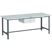 トラスコ中山 TRUSCO 軽荷重作業台(300kg)AE型 1800X750XH740 薄型2段引出し付 ダークグレー色 RAE1800UDC2DG 1台