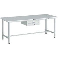 トラスコ中山 TRUSCO 軽荷重作業台(300kg)AE型 1800X750XH740 薄型2段引出し付 ホワイト色 RAE1800UDC2W 1台