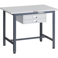 トラスコ中山 TRUSCO 軽荷重作業台(300kg)AE型 900X600XH740 薄型2段引出し付 ダークグレー色 SAE0960UDC2DG 1台