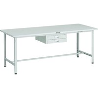 トラスコ中山 TRUSCO 軽荷重作業台(300kg)AE型 1800X750XH740 薄型2段引出し付 ホワイト色 SAE1800UDC2W 1台