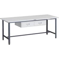トラスコ中山 TRUSCO 軽荷重作業台(300kg)AE型 1800X750XH740 2列引出し付 ダークグレー色 SAE1800FL2DG 1台