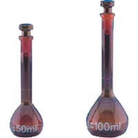 東京硝子器械 TGK メスフラスコ 茶 200mL クラスA 814110807 1個