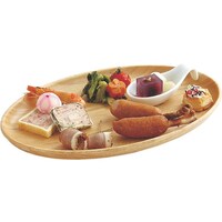 遠藤商事 TKG ヤマコー 木製カフェトレイ オーバル ナチュラル PKH0302 1個