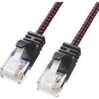 サンワサプライ SANWA つめ折れ防止カテゴリ6A細径メッシュLANケーブル KBT6AME005BKR 1本