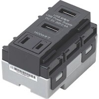 スガツネ工業 SUGATSUNE (210043970)DM3U2P2A1GR/埋込充電用USB・ACコンセント DM3U2P2A1GR 1個